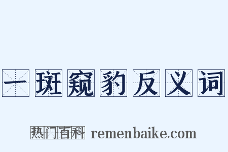 一斑窥豹反义词是什么意思的图片